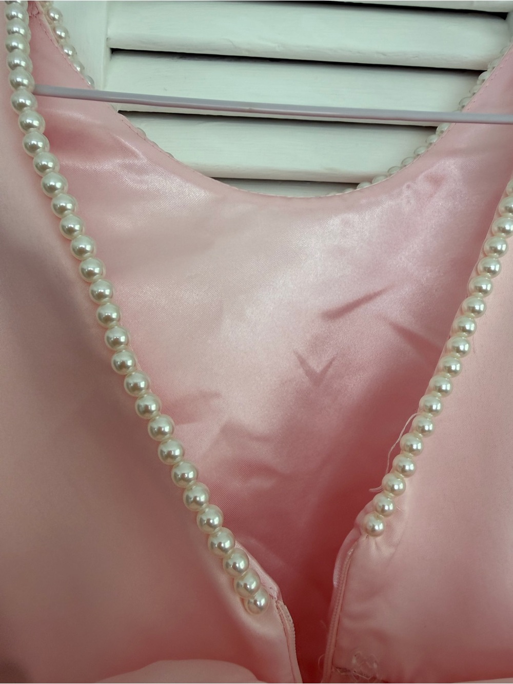 Girls Pink Pearl-Embellished Tulle Party Dress - Picture 7 of 8